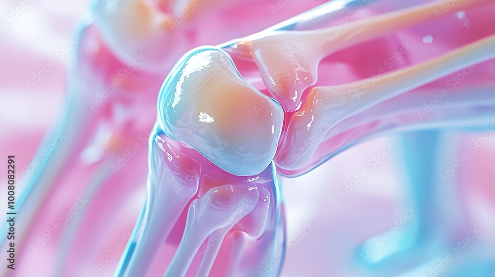 Poster the complex structure of the knee joint comes to life in a precise and vibrant 3d render, serving as