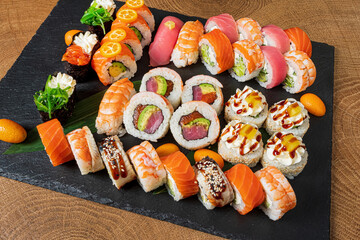 sushi set on the table