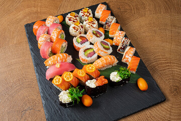 sushi set on the table