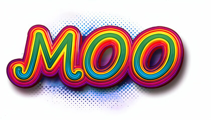 Obraz premium word MOO text made Comic Book Style Flashy Colors