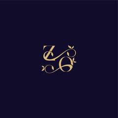 ZO letter organic and elegant concept wedding initial beauty leaf monogram logo