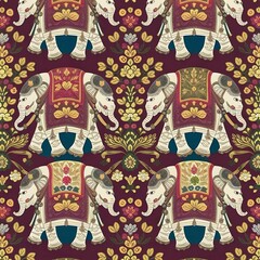 Fototapeta premium Thai-inspired fabric pattern designs