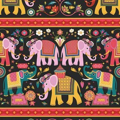 Obraz premium Thai-inspired fabric pattern designs