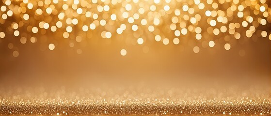 Golden Glitter Background with Bokeh