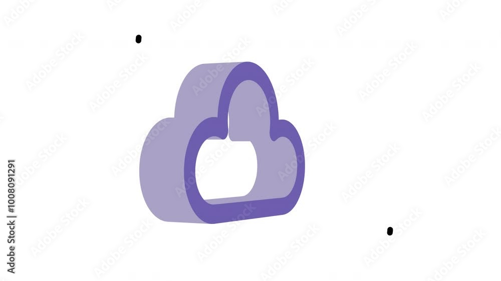 Poster purple cloud icon with flat design, suitable for digital and cloud computing related projects, moder