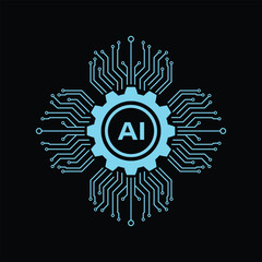 Vector Illustration Artificial Intelligence Cyber logo design.