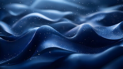 Obraz premium Abstract 3D Background with Wavy Lines and Glowing Particles