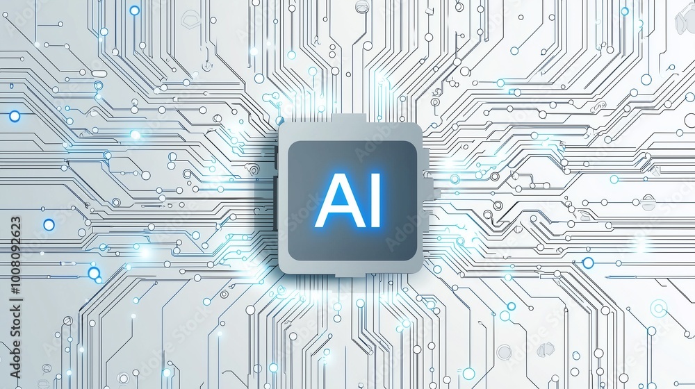 Aufkleber modern microchip design showcasing ai technology
