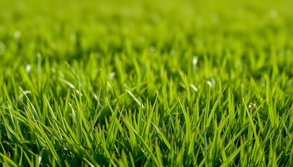 Green grass realistic textured background surface.