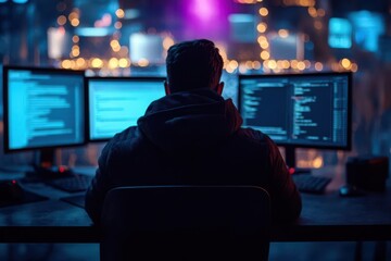 Hacker gaining access to a business email account through phishing tactics, email security breach, BEC attack