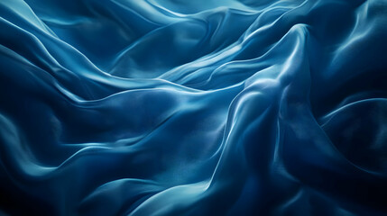 Obraz premium Abstract Blue Fabric Background - Wavy Texture, Draped Material