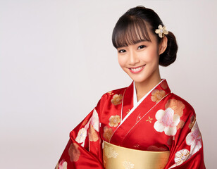振袖を着た若い女性