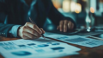 Financial consultant reviewing data with a client, photorealistic