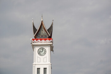 A popular big clock tower in Bukittinggi called Jam Gadang. Historical building in west sumatera