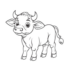 Black silhouette of domestic cow grass eating on a white background vector illustration