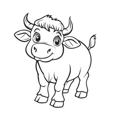 Black silhouette of domestic cow grass eating on a white background vector illustration