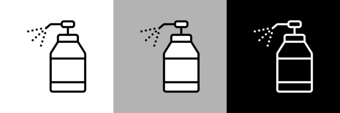 シンプルな線画の消毒用アルコールのベクターアイコン。