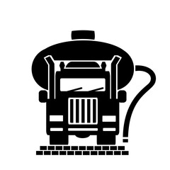 Vector illustration, logo, car icon for septic tank. Isolated on a white background.