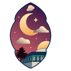 Isra Miraj Element Illustration