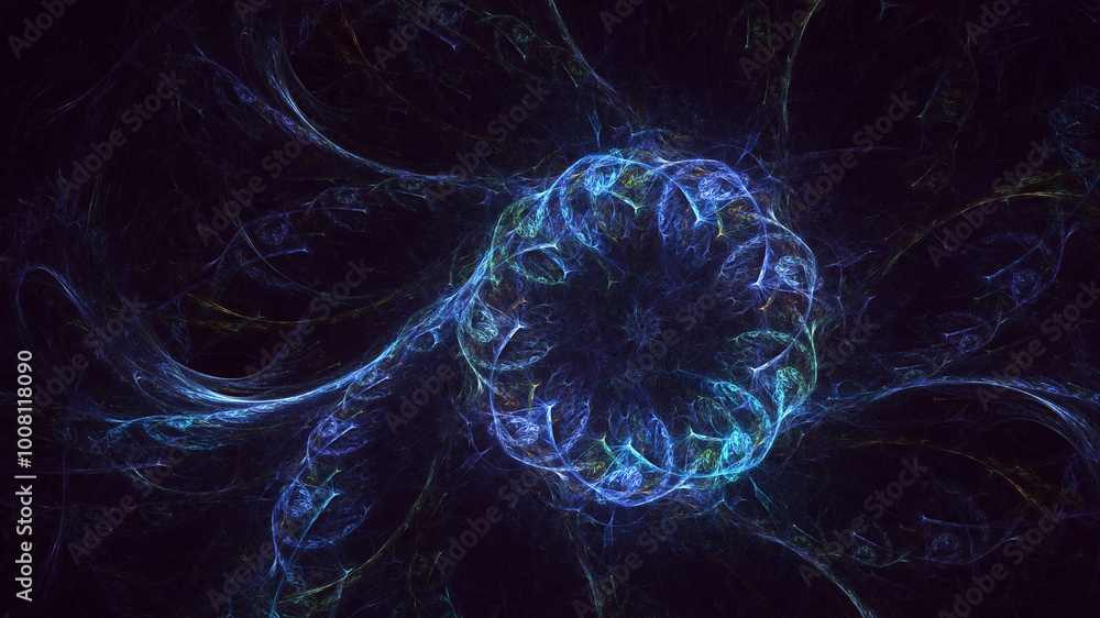 Aufkleber 3d manual rendering abstract circle light background. its not ai generatd illustration.