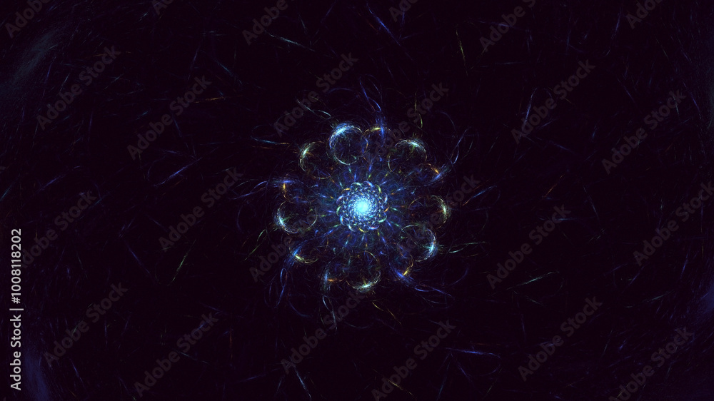 Aufkleber 3d manual rendering abstract circle light background. its not ai generatd illustration.