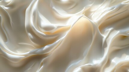 Obraz premium A smooth and creamy texture of lotion or skincare cream, showcasing its rich consistency and luxurious feel, perfect for beauty product backgrounds.