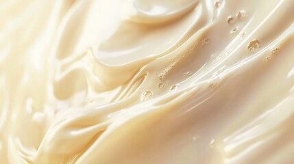 Fototapeta premium A smooth and creamy texture of lotion or skincare cream, showcasing its rich consistency and luxurious feel, perfect for beauty product backgrounds.