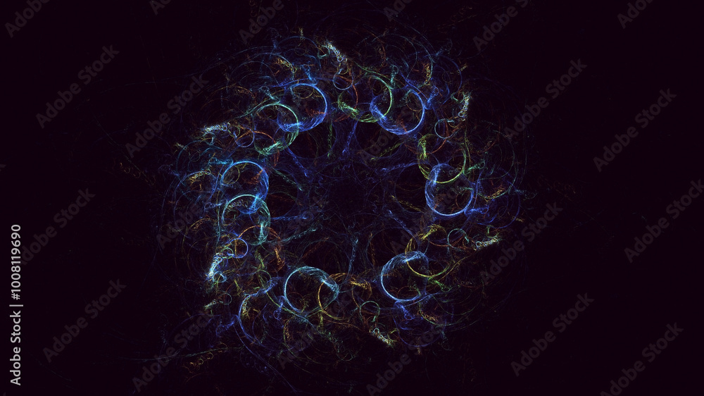 Aufkleber 3d manual rendering abstract circle light background. its not ai generatd illustration.