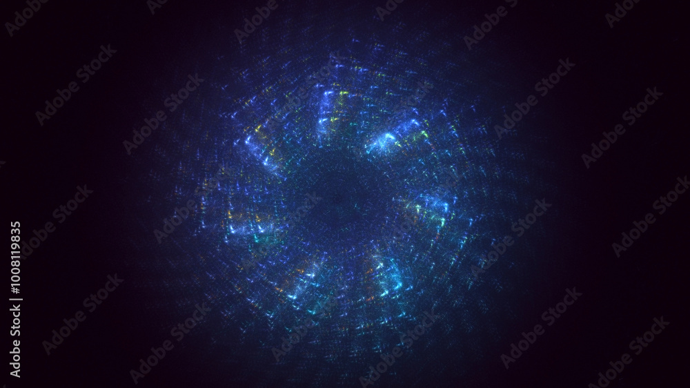 Aufkleber 3d manual rendering abstract circle light background. its not ai generatd illustration.