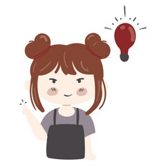 Cute Cartoon Girl Character Kid