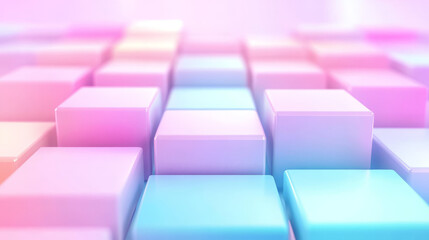 Fototapeta premium Pastel-colored blocks form a geometric pattern.
