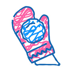 snowball fight winter season doodle icon sketch vector. snowball fight winter season sign. isolated symbol illustration