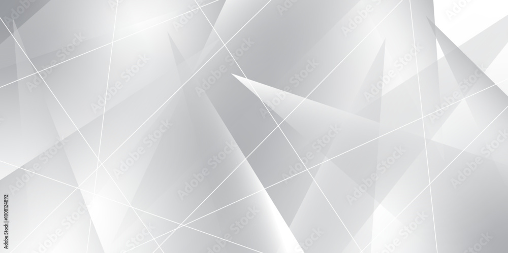Aufkleber abstract grey gradient triangle background with white stoke. modern style triangle shaped translucen