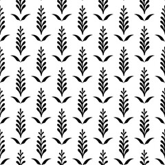 Seamless leaf cute pattern on white background.