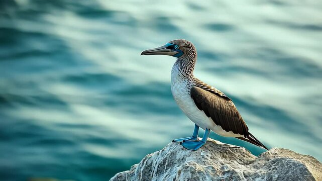 Blue-footed Booby on a Rock