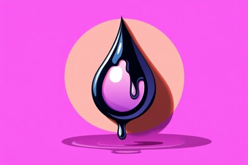 Fototapeta premium Minimalist icon of a teardrop, with soft colors and simple shapes symbolizing the quiet beauty of emotional release