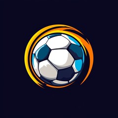 Naklejka premium Soccer ball logo on isolated background
