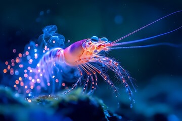Abstract Shrimp with Glowing Lights.
