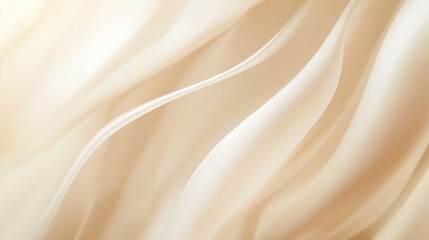 Obraz premium Abstract nude background, delicate back with tulle waves, smooth folds of light airy fabric. Neutral beige surface colors.