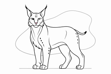 Obraz premium Lynx Line Art Vector