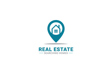 Modern real estate logo for home searching services