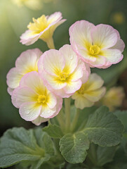 Delicate Primrose in Soft Morning Light