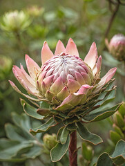 Protea Flower in a Wild Garden Setting