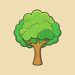 vector illustartion of oak tree
