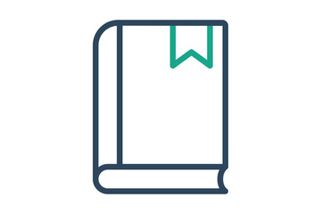 Book icon. line icon style. icon related to online course. education elements vector illustration