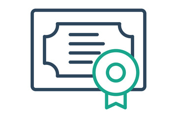 Certificate icon. line icon style. online certificate. icon related to online course. education elements vector illustration
