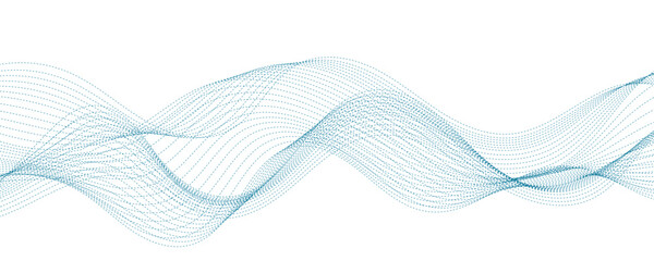abstract vector blue wave lines on a white background