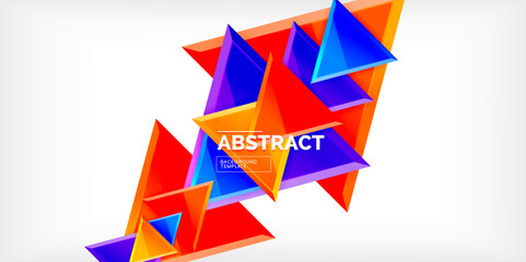 Abstract background - glossy triangles. Vector Illustration For Wallpaper, Banner, Background, Card, Book Illustration, landing page