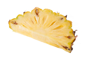 Pineapple fruit and Pineapple slices isolated on a white background.