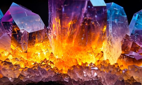 Sparkling Amethyst and Citrine Crystals